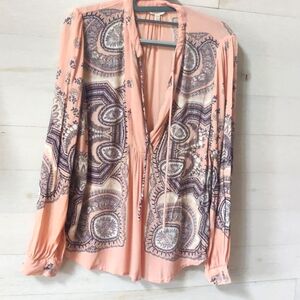 Lucky Brand M Pink, Black, White Paisley